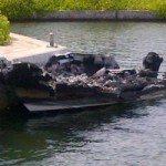 Stolen boat set ablaze at sea