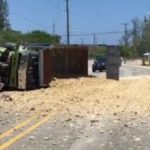 Marl lorry smashes into car and spills load