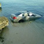 One car explodes and another lands in water