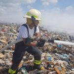 Fire fighters douse small landfill blaze