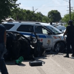 Police prison escort in road smash