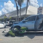 Motorcyclist badly hurt in crash with SUV