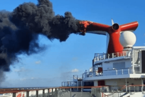 Carnival cruise ship catches fire in Grand Turk