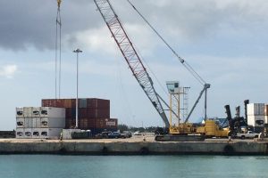 Both cranes break as port battles with aging equipment