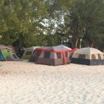 Campers squeezed on limited accessible beach