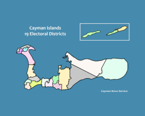 Current Cayman Islands electoral district map, Cayman News Service